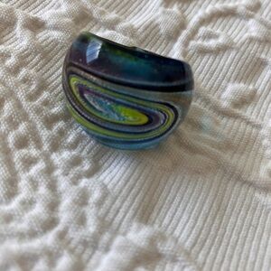 Multicolor Swirl Glass Ring used good condition
